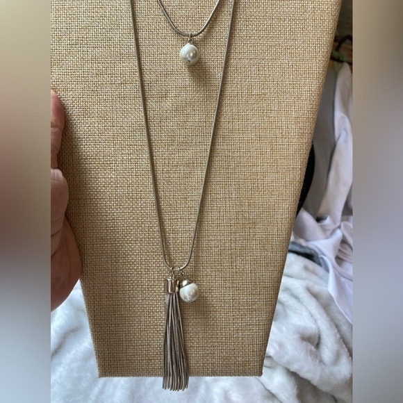 White House Black Market Jewelry - White House‎ Black Market Convertible Necklace with Faux Pearls